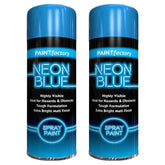 2X Paint Factory Blue Fluorescent Neon Spray Paint 200ml Spray Paint